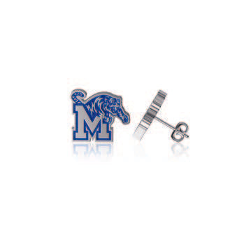 Memphis Tigers Sterling Silver Enamel Stud Earrings