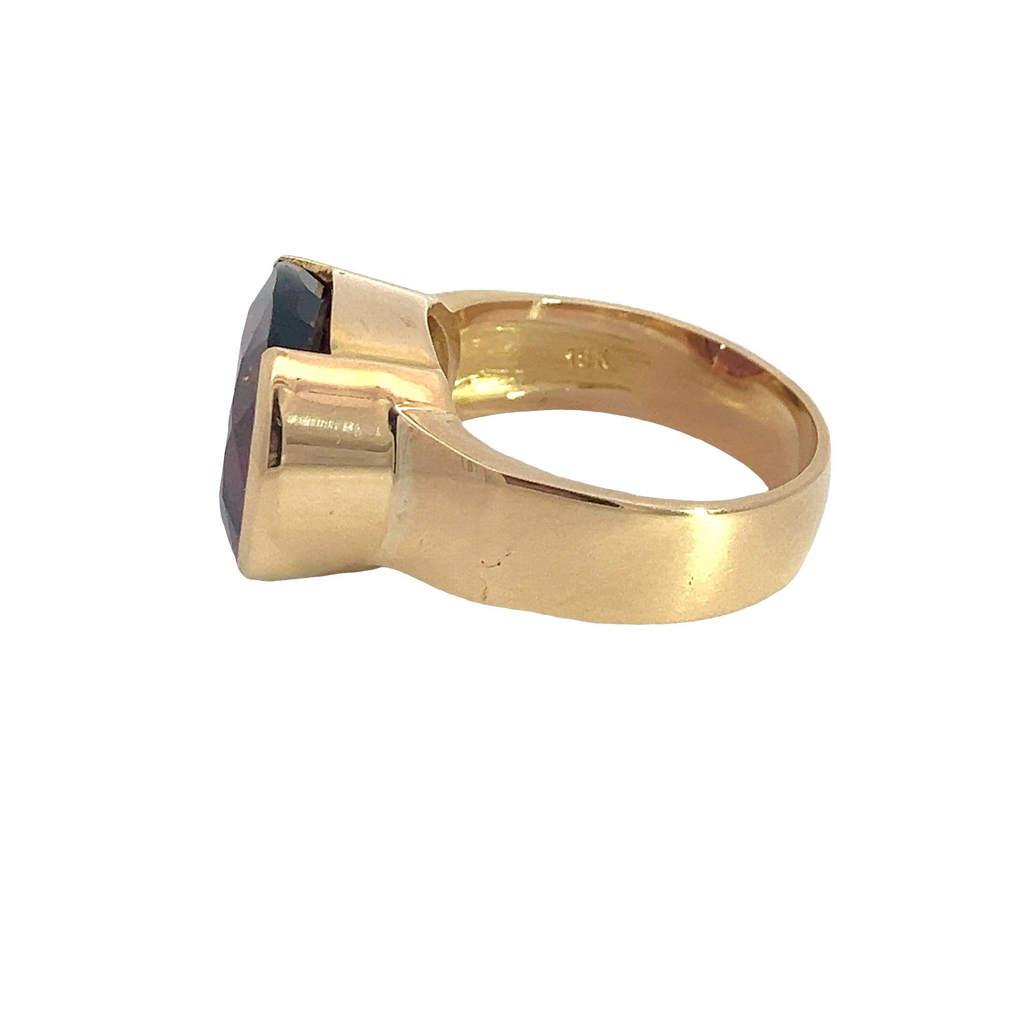 Vintage 18k Yellow Gold and 7.32ctw Pink Tourmaline Ring