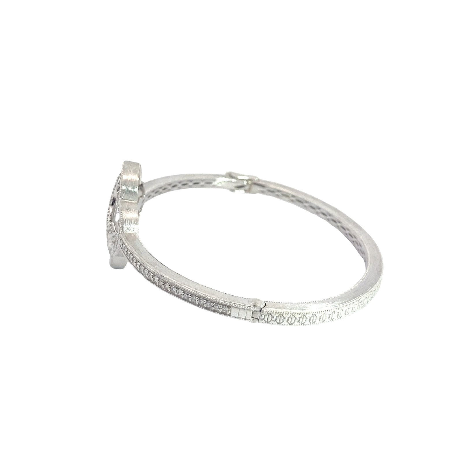 Estate Jude Frances 18k White Gold and 1.02ctw Diamond Bracelet