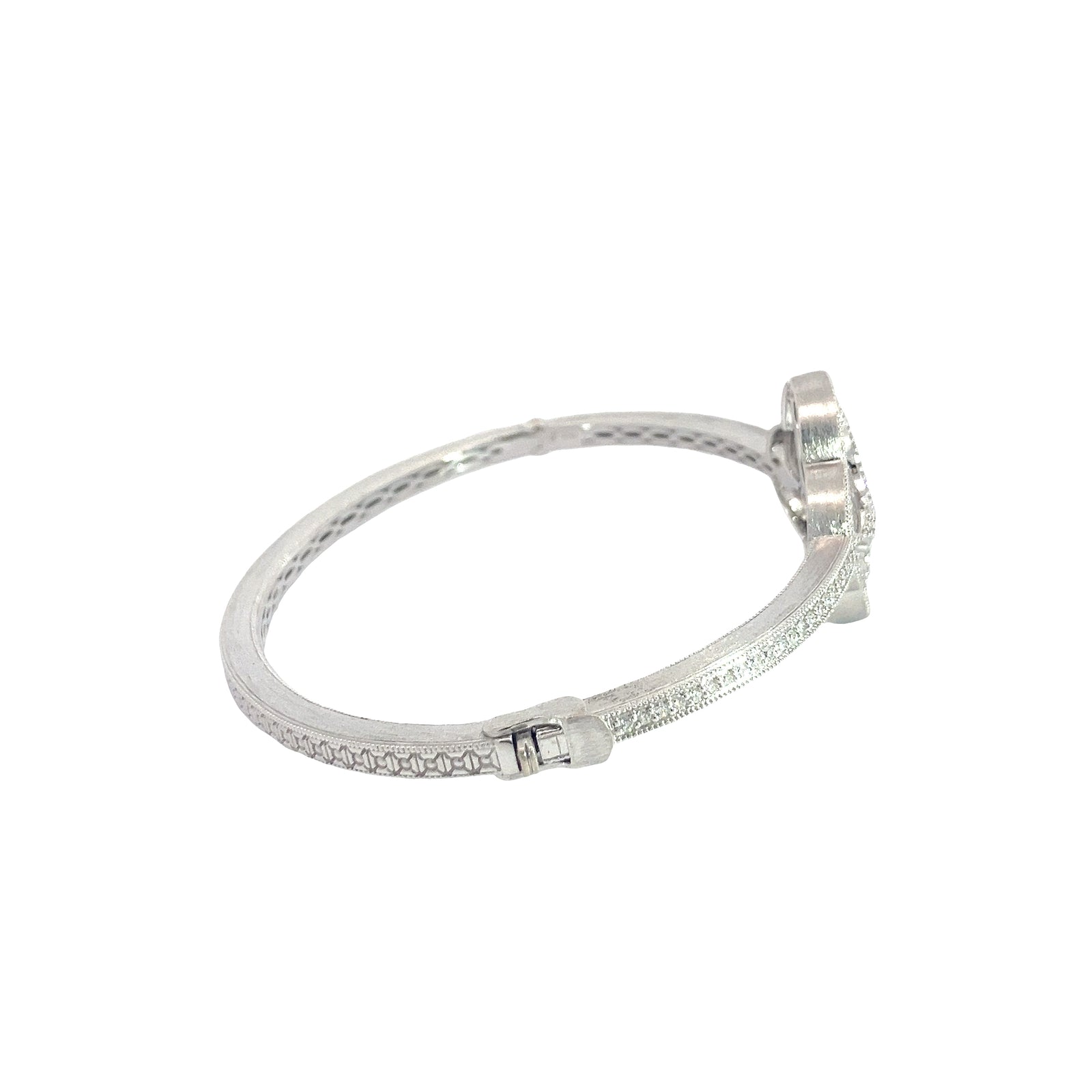 Estate Jude Frances 18k White Gold and 1.02ctw Diamond Bracelet