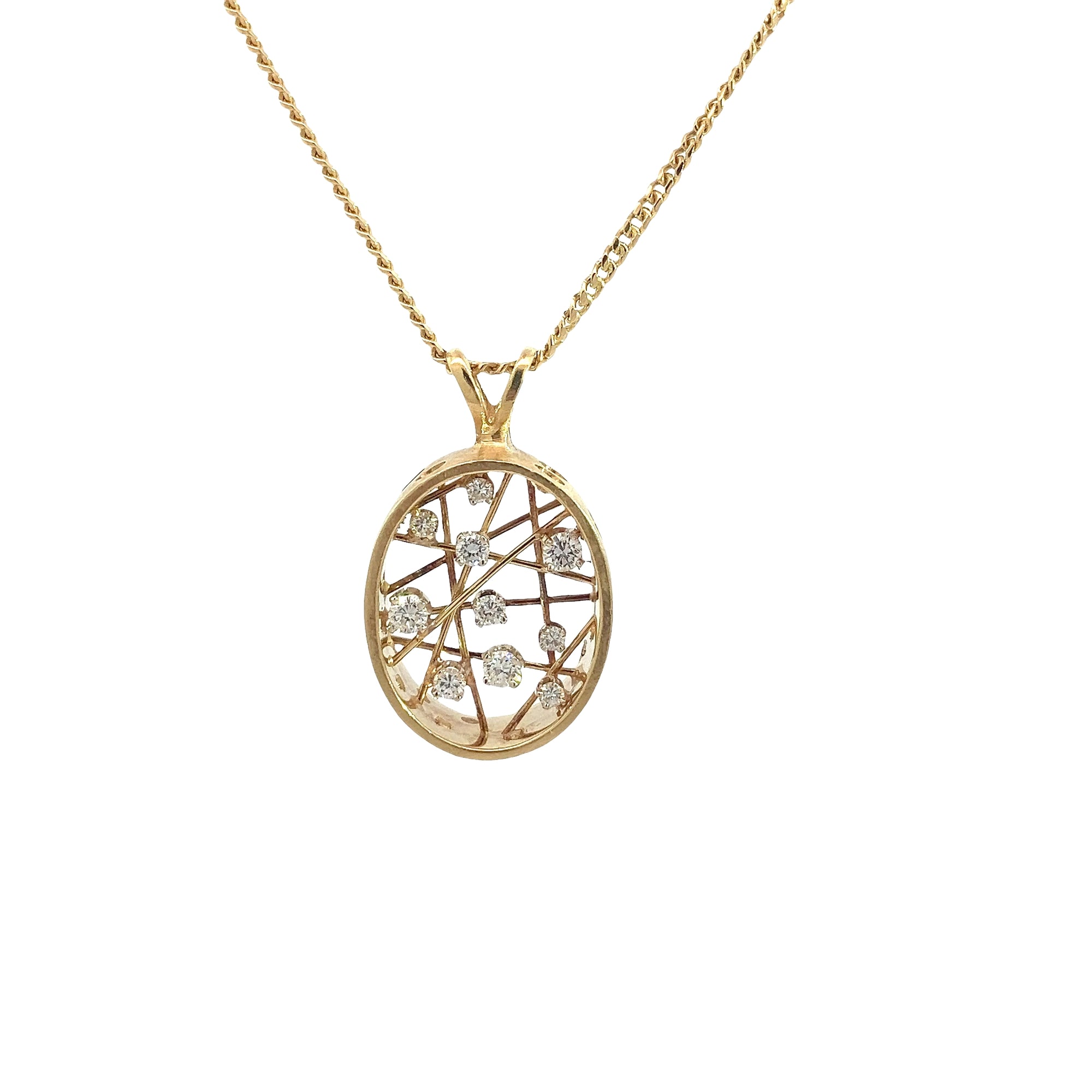 Vintage 18k Yellow Gold and 0.57ctw Diamond Pendant