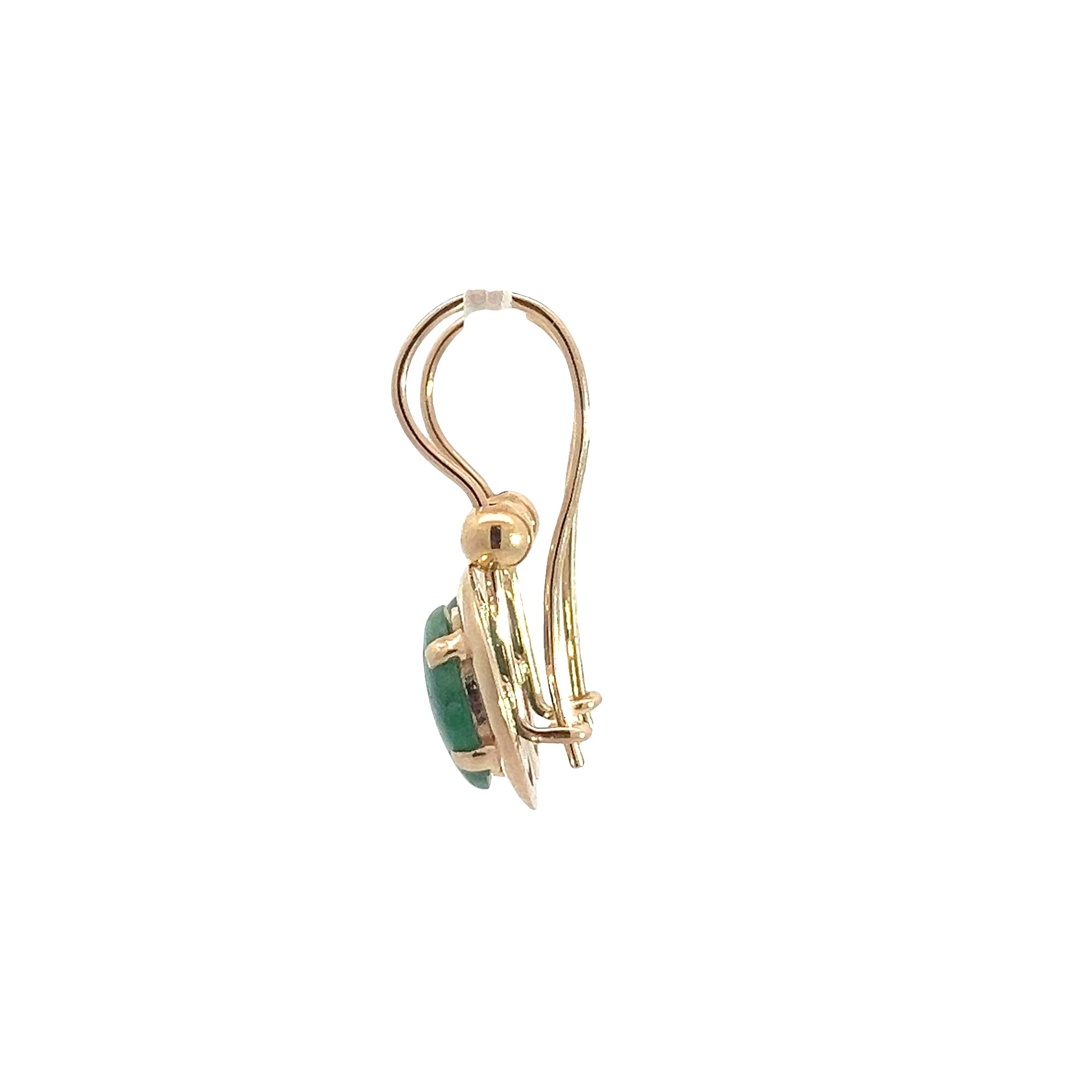 Vintage 14k Yellow Gold and 3.35ctw Jadeite Earrings