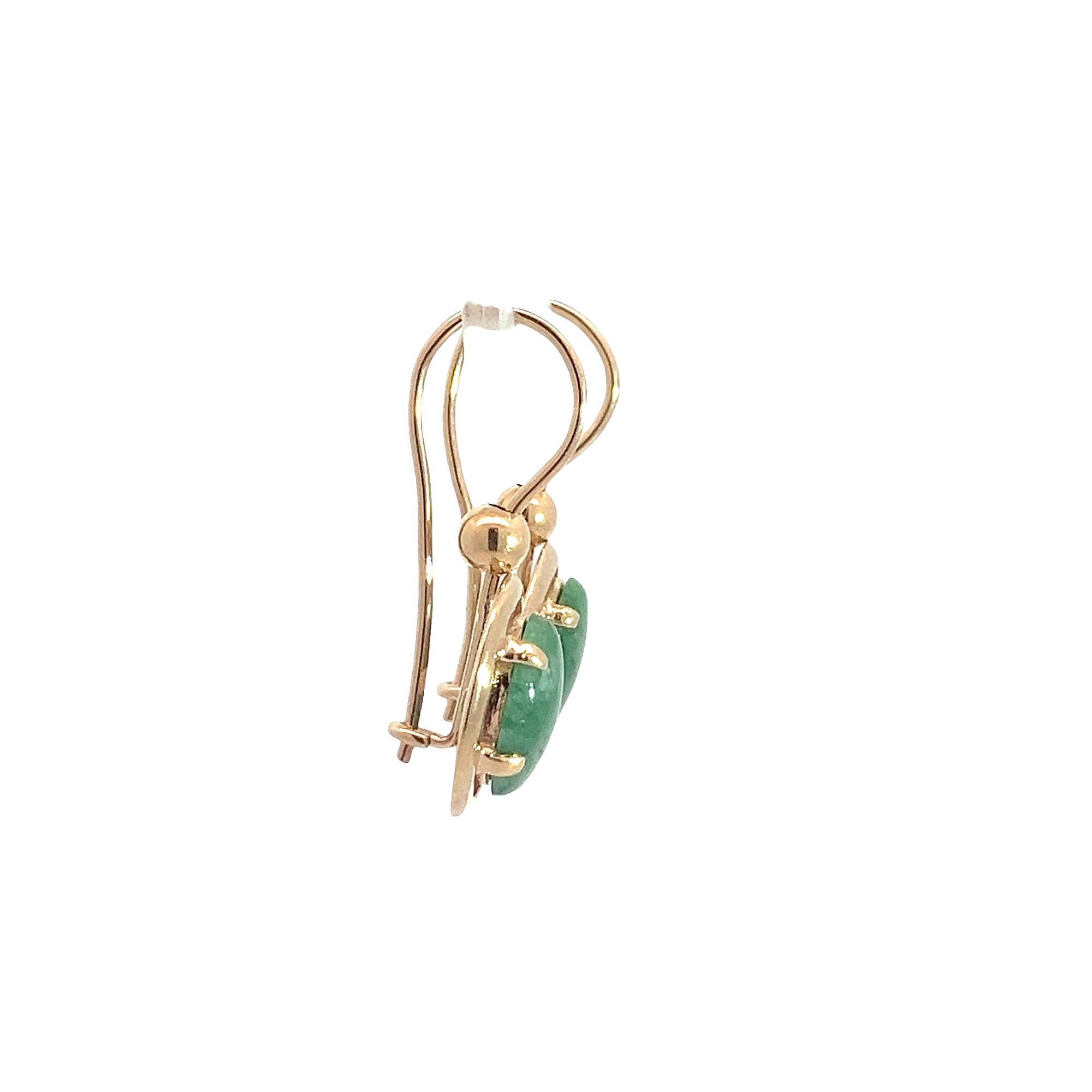 Vintage 14k Yellow Gold and 3.35ctw Jadeite Earrings