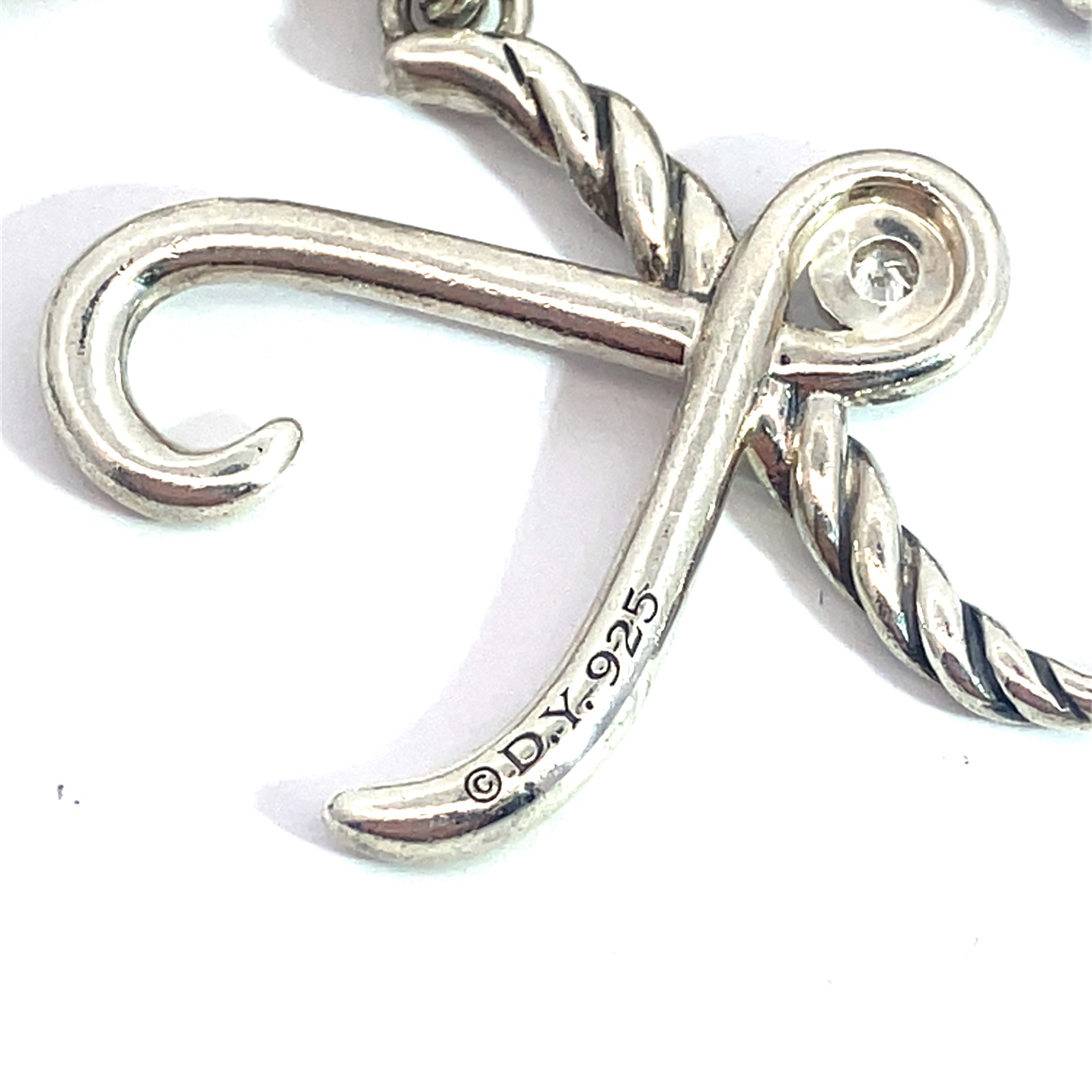 Estate David Yurman Sterling Silver Amethyst Oval Link Cable Charm Bracelet