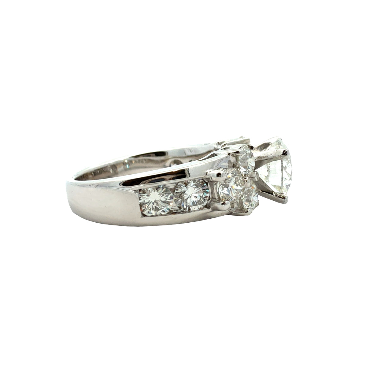 Estate 14k White Gold 3.26cttw (1.52TCW) Diamond Engagement Ring