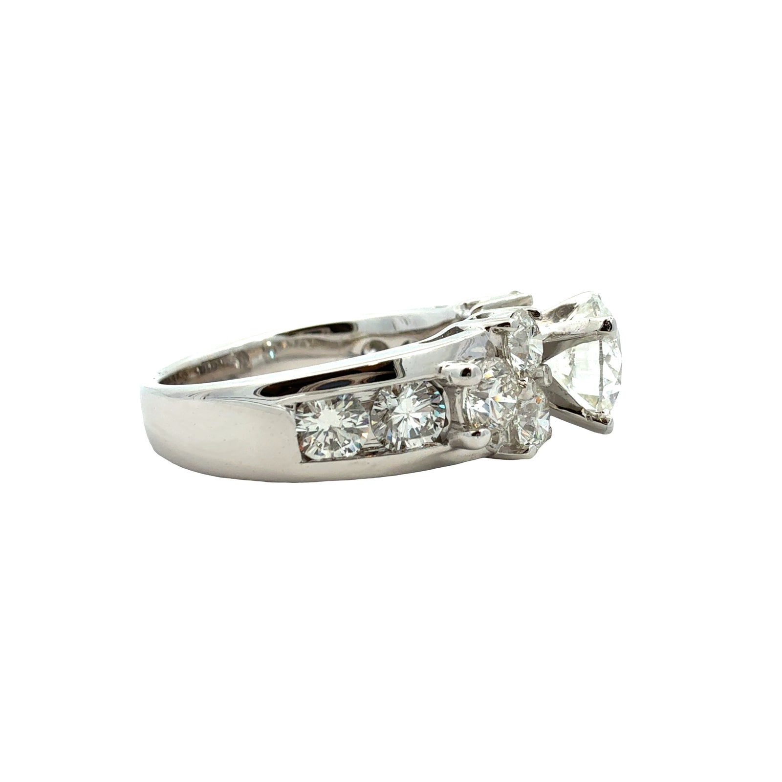 Estate 14k White Gold 3.26cttw (1.52TCW) Diamond Engagement Ring
