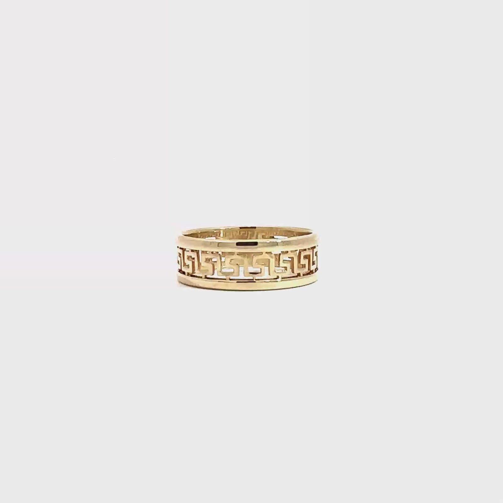 Estate 14K Yellow Gold Greek Key Band Ring