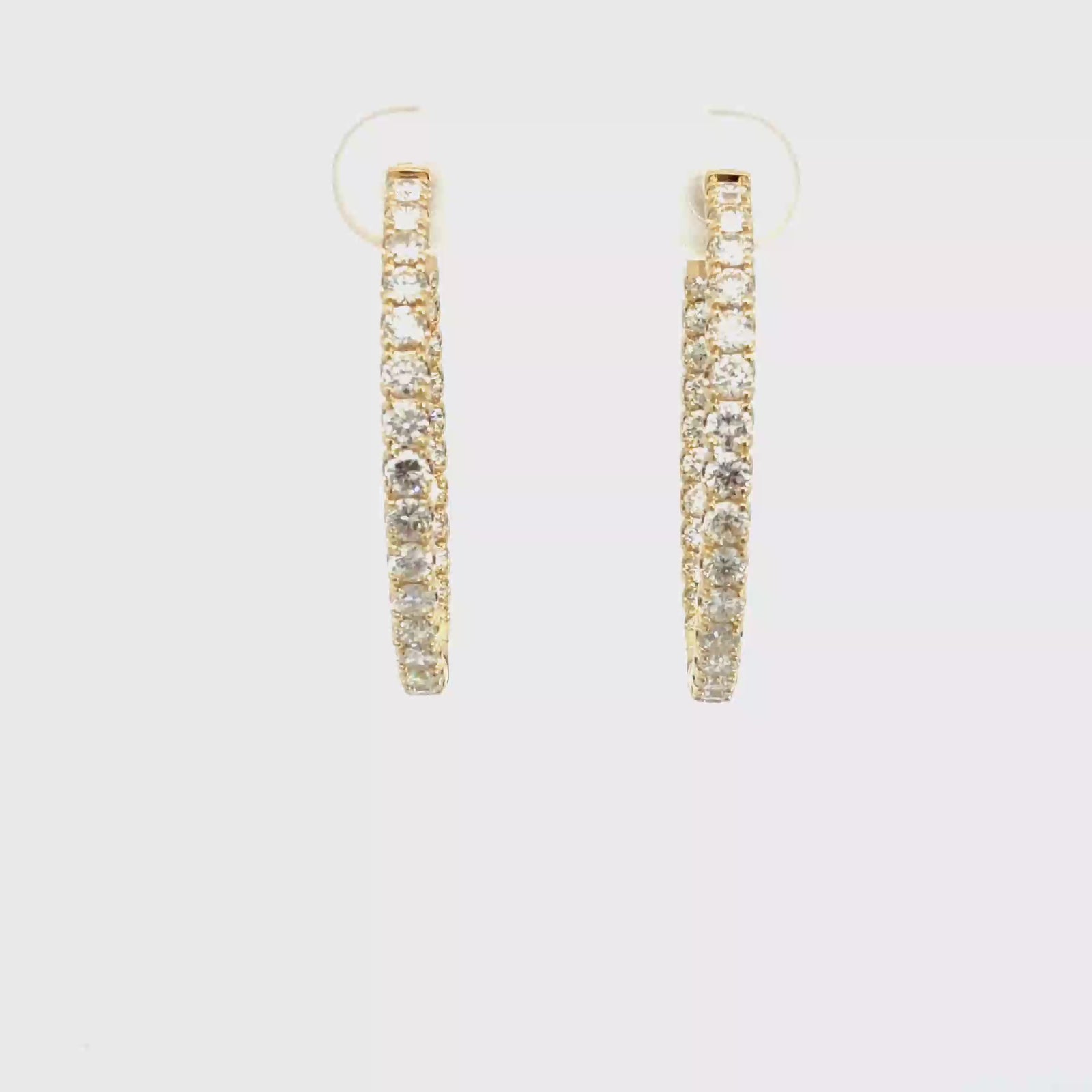 The Jewel Box 14k Yellow Gold 2.35ctw Inside Out Hoop Earrings