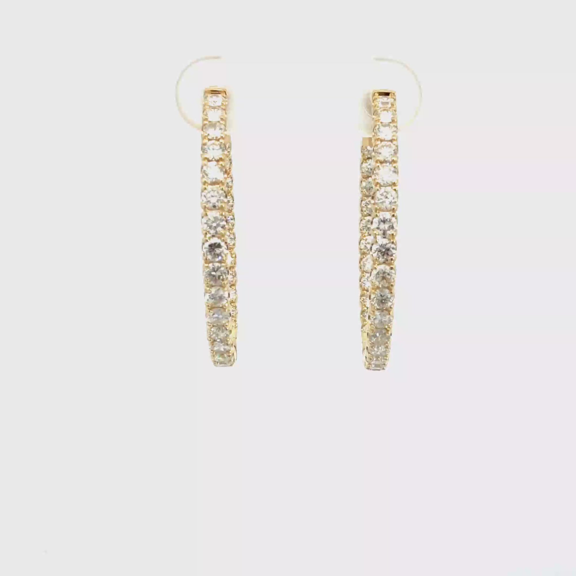 The Jewel Box 14k Yellow Gold 2.35ctw Inside Out Hoop Earrings