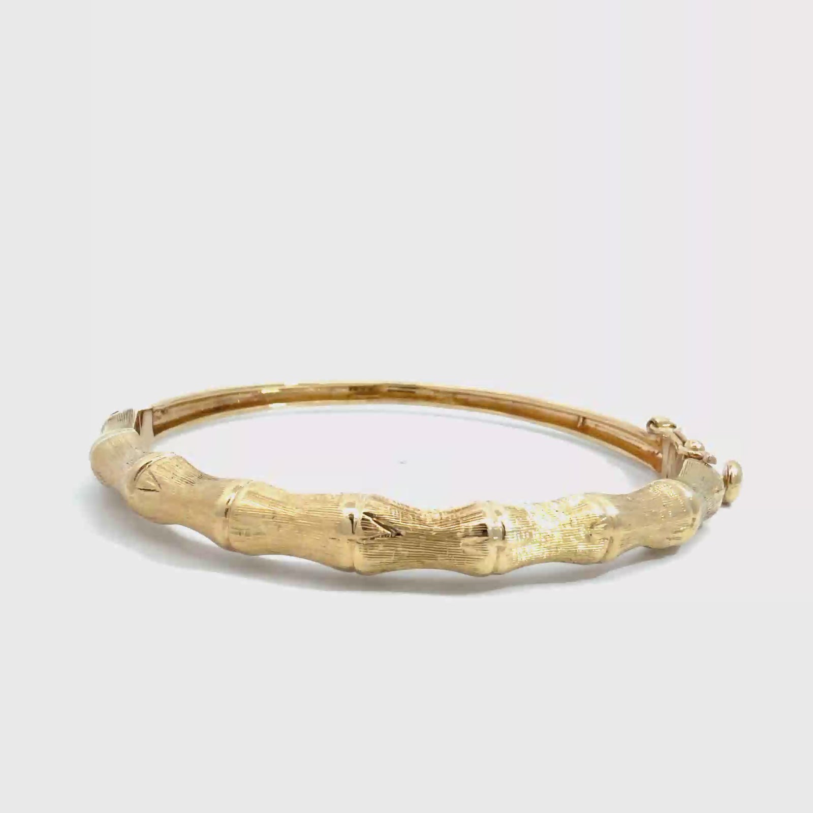 Vintage 14k Yellow Gold Bamboo Bangle Bracelet