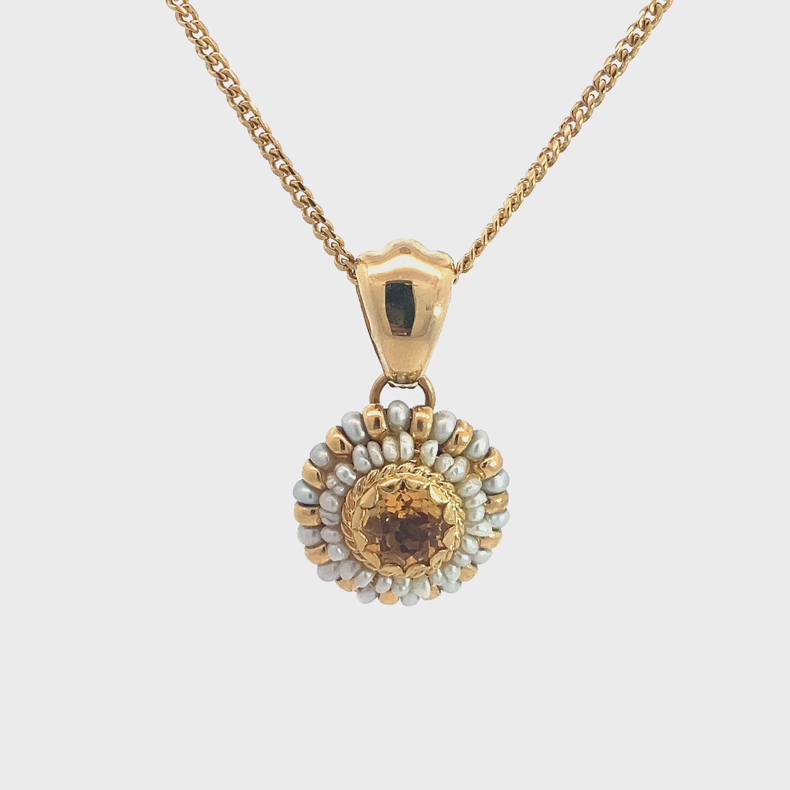 Vintage 18k Yellow Gold and 1.50ctw Citrine Necklace