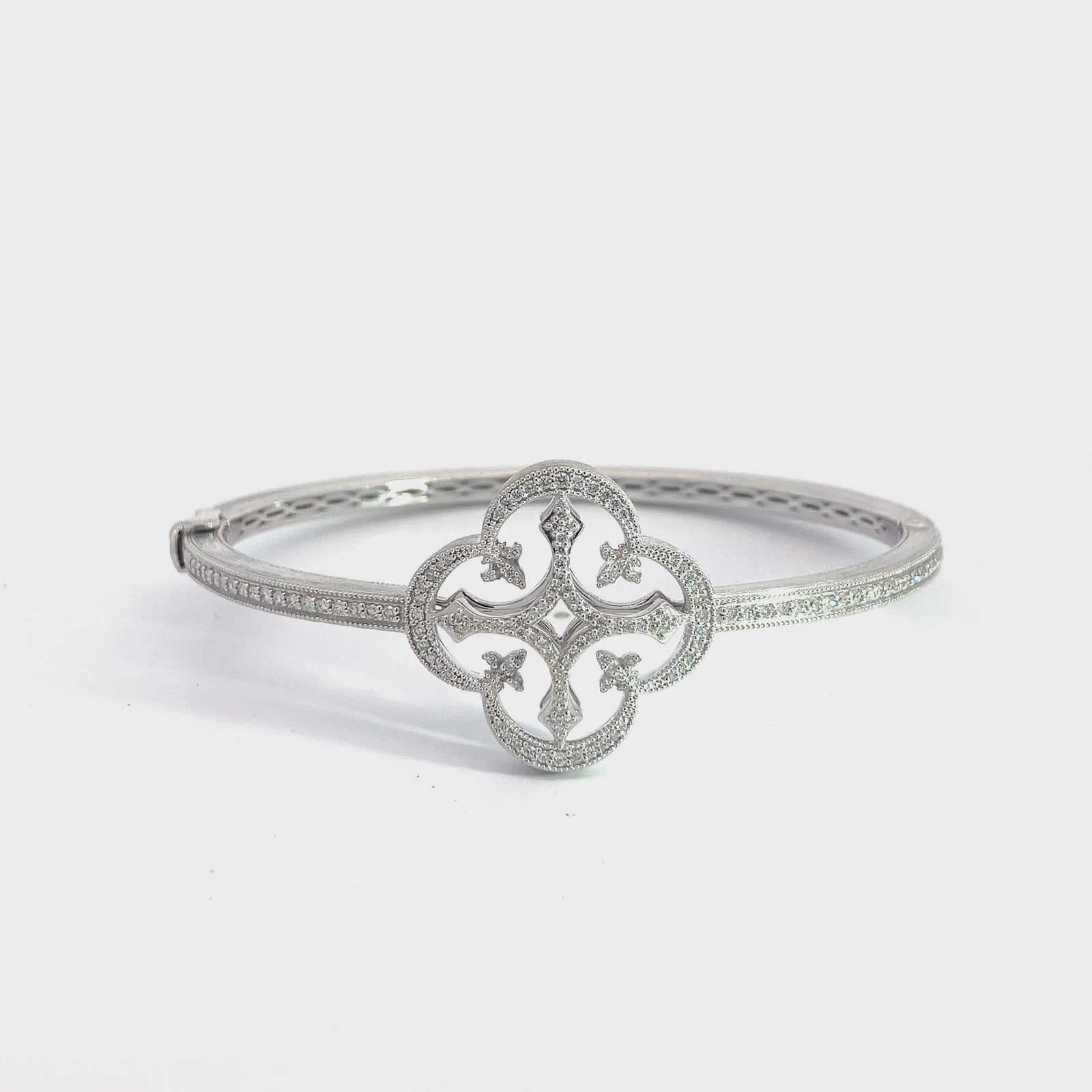 Estate Jude Frances 18k White Gold and 1.02ctw Diamond Bracelet