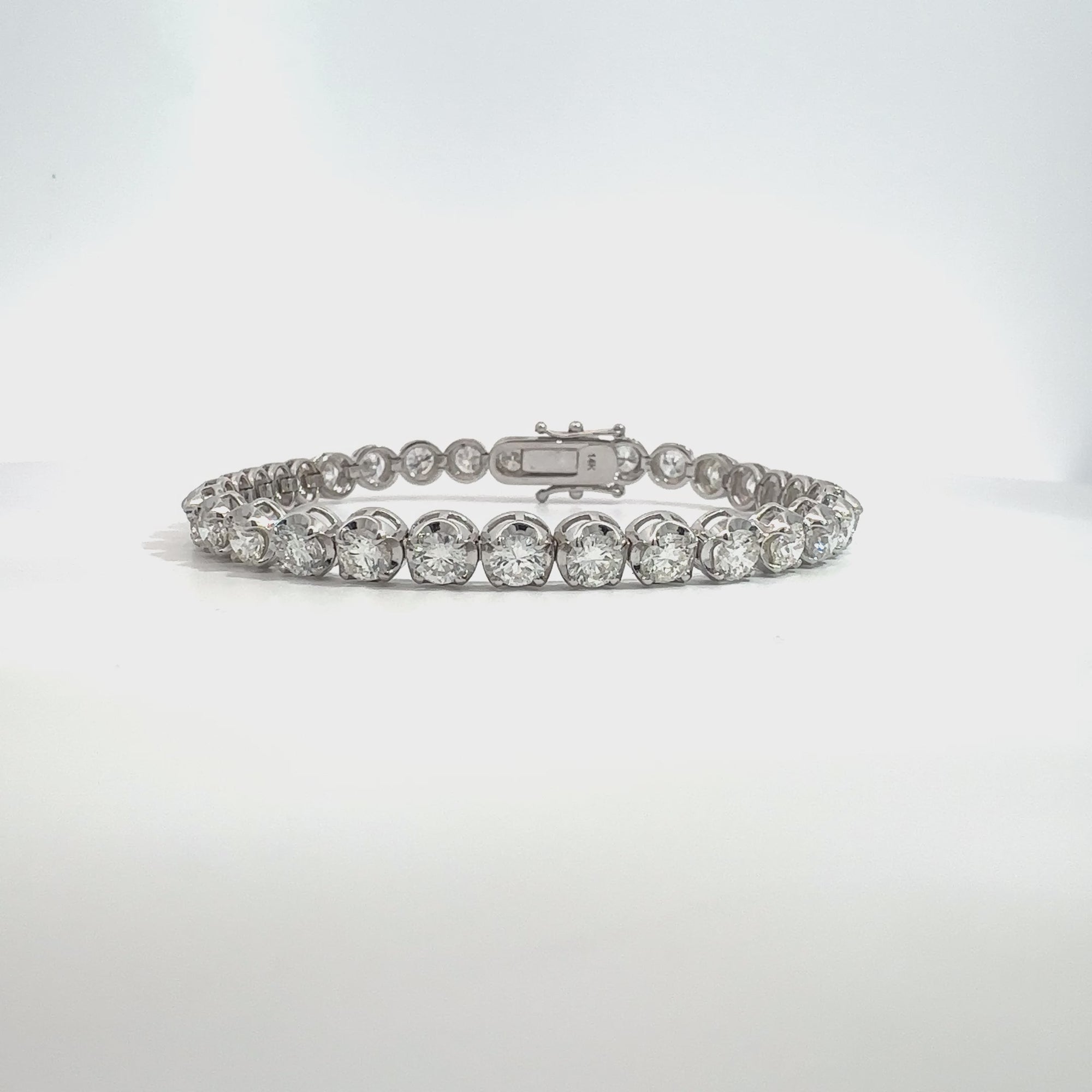 NEW! 14k White Gold 9.37CTW Diamond Tennis Bracelet 7"