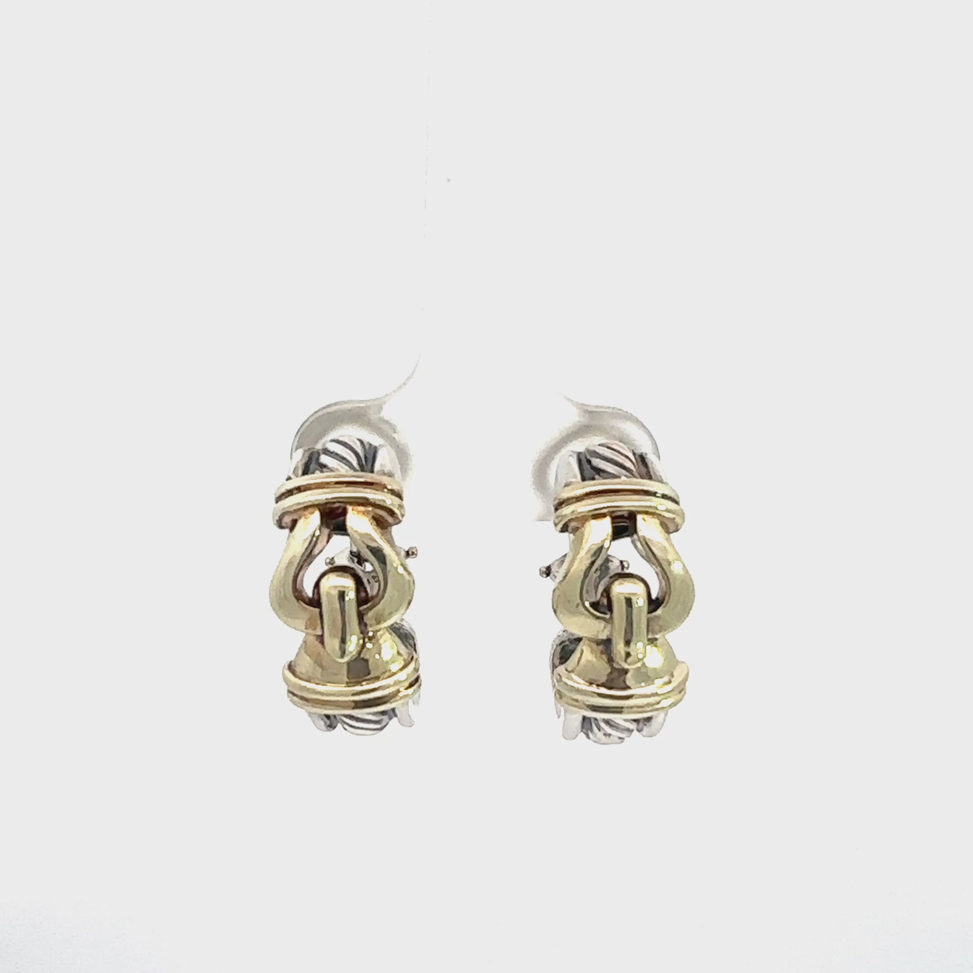 Estate David Yurman Thoroughbred Cable Buckle Hoop Earrings