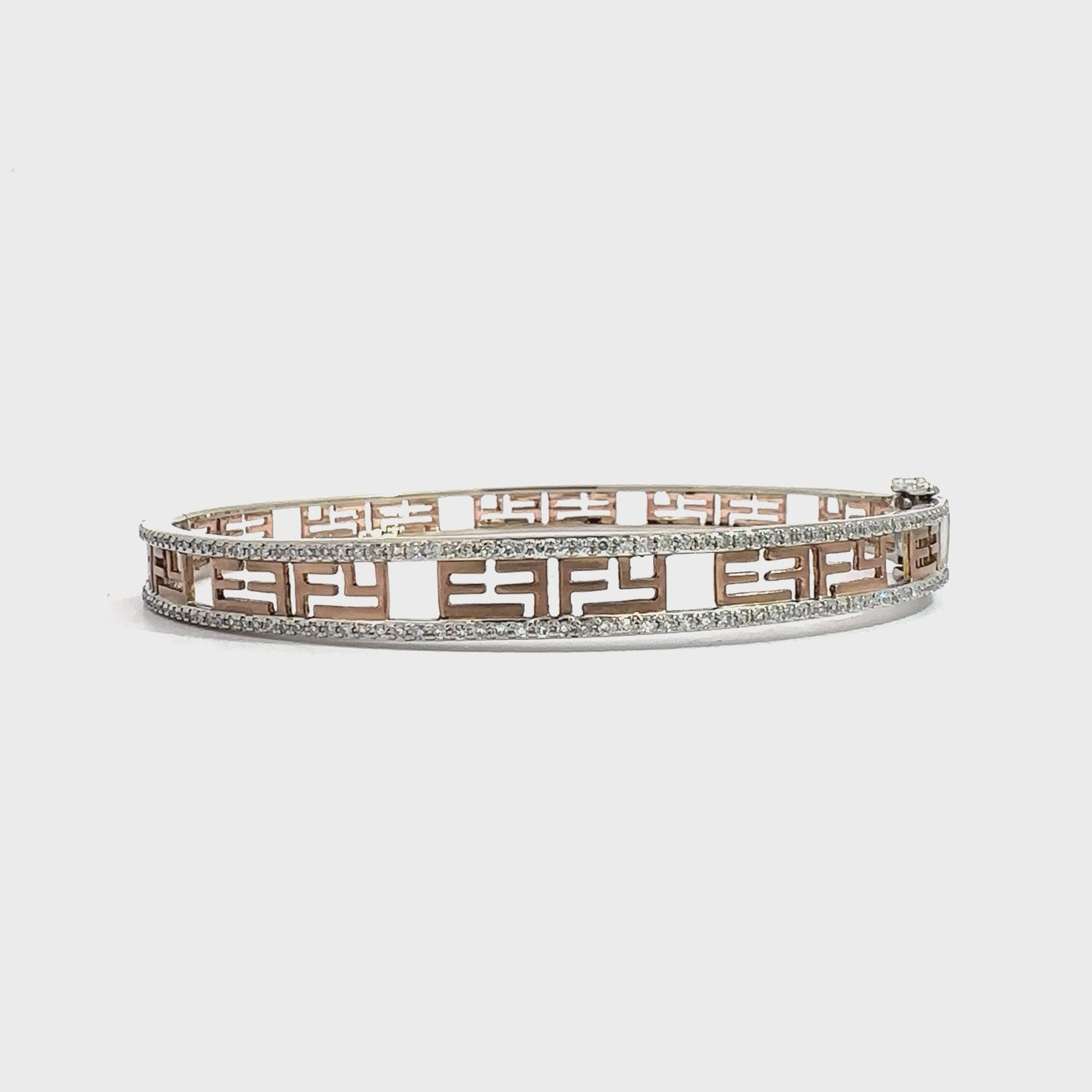Estate EFFY 14k Multi Tone Gold 0.50cttw Pave Set Diamond Bangle Bracelet
