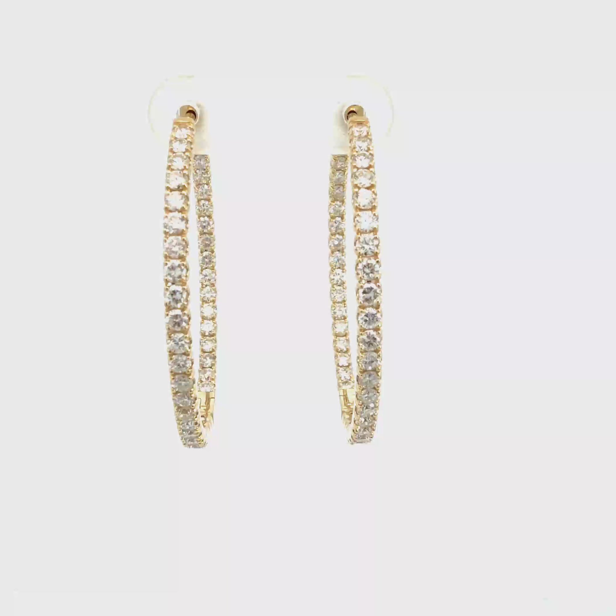 The Jewel Box 14k Yellow Gold 2.72ctw  Inside Out Hoop Earrings